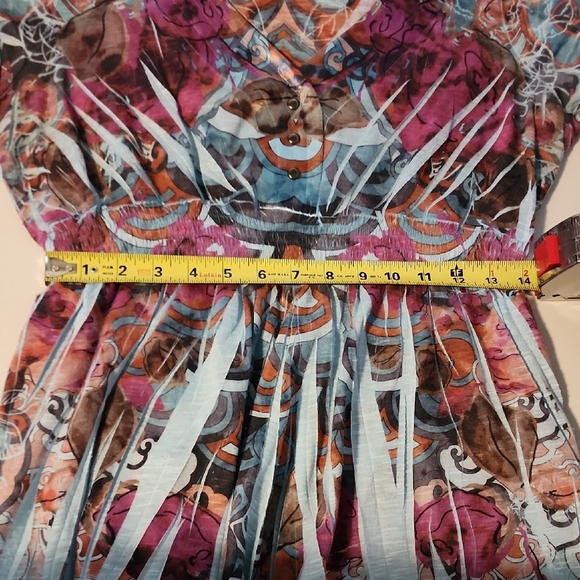 Unity World Wear Pink and Blue Flutter Sleeve Blouse - Picture 4 of 6